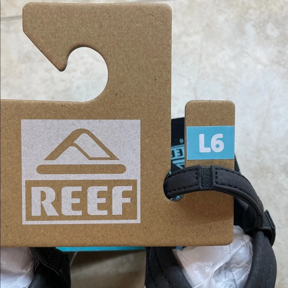 Reef Sandals Little Ahi Kids US 6 Flip Flops Aquifer Palm Black Blue NWT Shoes